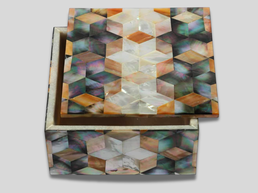 Mother of Pearl Inlay Marble Jewelry Storage Box